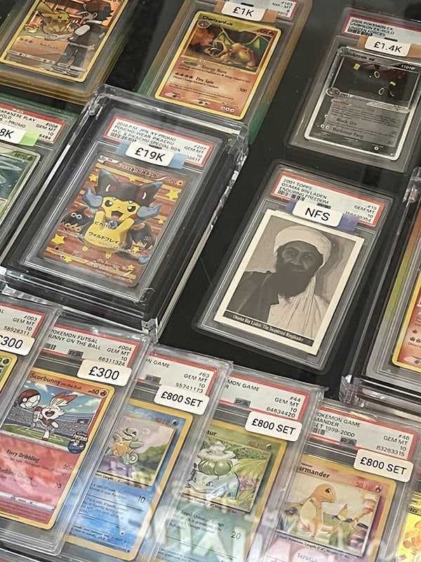 Poncho Pikachu and Osama Bin Laden card in case